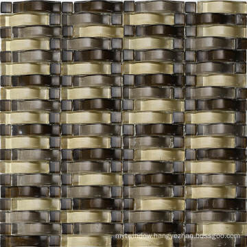 Wave Gold Mosaic Wall Tile, Glass Mosaic